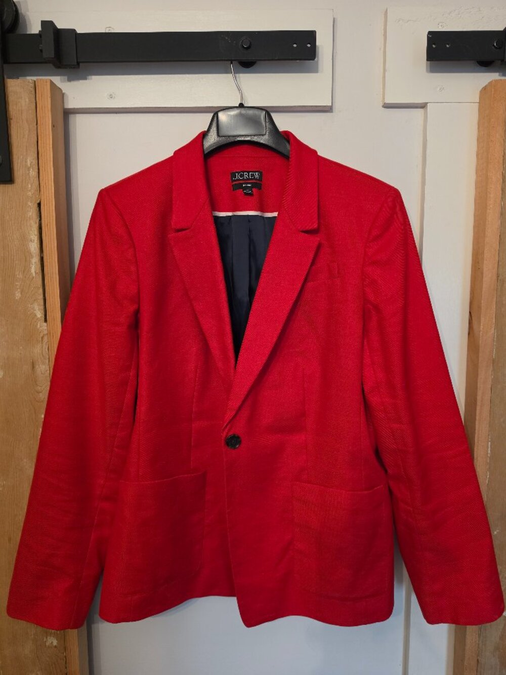 Womens Red Linen J.Crew Blazer size 16T